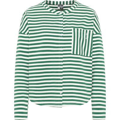 Dreimaster Groene Witte Gestreepte Sweatjas - Sweatjas Dreimaster Groene Witte Gestreepte Sweatjas - Sweatjas