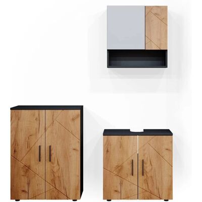 Conjunto de muebles de baño Vicco Irma - Antracita, 3 piezas Conjunto de muebles de baño Vicco Irma - Antracita, 3 piezas