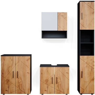 Conjunto de muebles de baño Vicco Irma - Antracita, 4 piezas Conjunto de muebles de baño Vicco Irma - Antracita, 4 piezas