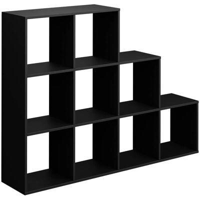 Estantería escalera Vicco divisor de ambientes - 9 compartimentos - Negro - 142.4x107.8cm Estantería escalera Vicco divisor de ambientes - 9 compartimentos - Negro - 142.4x107.8cm
