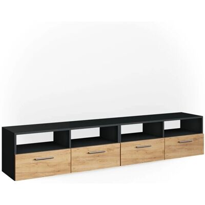 Vicco Mueble TV Bajo Diego - Antracita/Oak Dorado - 190x38 cm Vicco Mueble TV Bajo Diego - Antracita/Oak Dorado - 190x38 cm