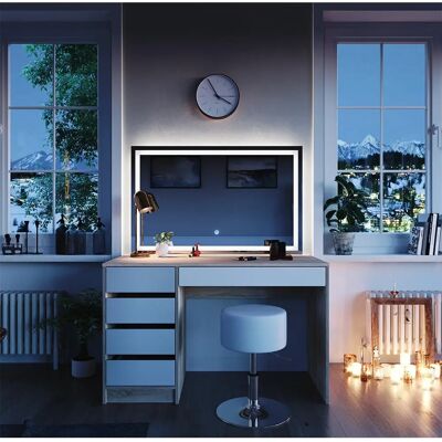 Vicco - Tocador Sherry - Espejo LED y Taburete Vicco - Tocador Sherry - Espejo LED y Taburete