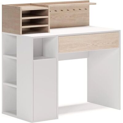Bureau Vicco - 100x50cm Blanc/Sonoma - Table de Travail et Bricolage - Publicité Bureau Vicco - 100x50cm Blanc/Sonoma - Table de Travail et Bricolage - Publicité