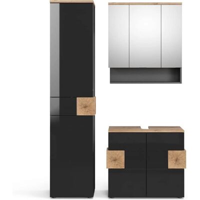 Conjunto de muebles de baño Eden Vicco - Antracita, 3 piezas Conjunto de muebles de baño Eden Vicco - Antracita, 3 piezas