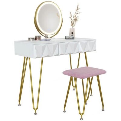 Vicco Ruby Schminktisch - Modern mit LED & Hocker Vicco Ruby Schminktisch - Modern mit LED & Hocker