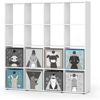 Vicco Kinderregal Karree - Weiß, 138,5x142,5cm, 8 Boxen - Bücherregal Vicco Kinderregal Karree - Weiß, 138,5x142,5cm, 8 Boxen - Bücherregal