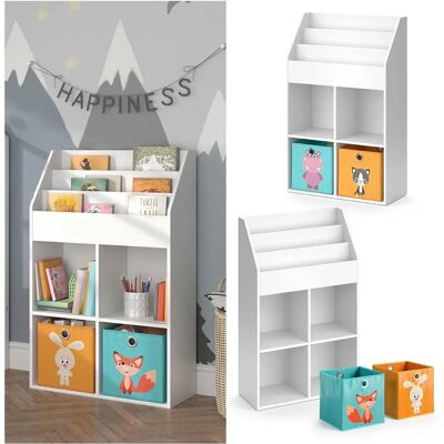 Estantería infantil Luigi de Vicco - Gran almacenamiento y cajas plegables Estantería infantil Luigi de Vicco - Gran almacenamiento y cajas plegables
