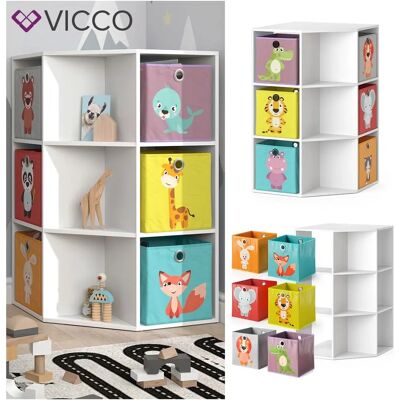 Estantería infantil Luigi Vicco - 6 cajas plegables - Revestimiento de melamina fácil de cuidar - Gran espacio Estantería infantil Luigi Vicco - 6 cajas plegables - Revestimiento de melamina fácil de cuidar - Gran espacio