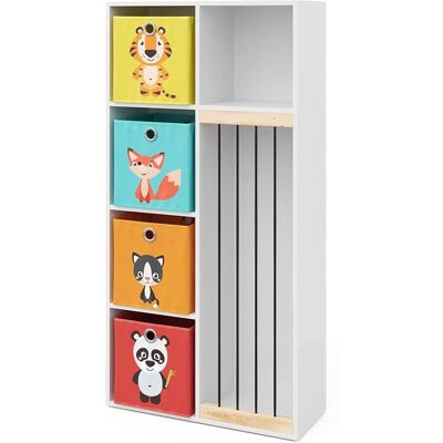 Estantería infantil Vicco Marvin Blanca 72x143cm con 4 cajas plegables Estantería infantil Vicco Marvin Blanca 72x143cm con 4 cajas plegables