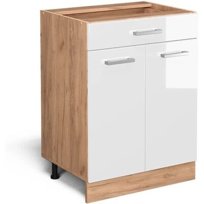 Vicco Hochglanz 60cm Küchenunterschrank mit Schublade - Küchenschrank Vicco Hochglanz 60cm Küchenunterschrank mit Schublade - Küchenschrank