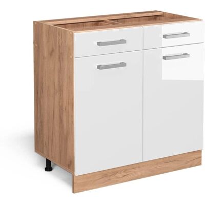 Gabinete bajo de cocina Vicco R-Line - Blanco alto brillo / Roble dorado Gabinete bajo de cocina Vicco R-Line - Blanco alto brillo / Roble dorado