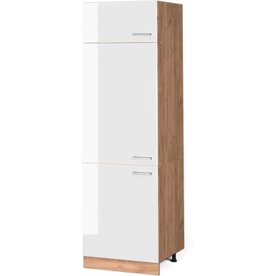 Vicco R-Line Küchenschrank - 60cm Hochglanz Weiß/Eiche Gold Vicco R-Line Küchenschrank - 60cm Hochglanz Weiß/Eiche Gold