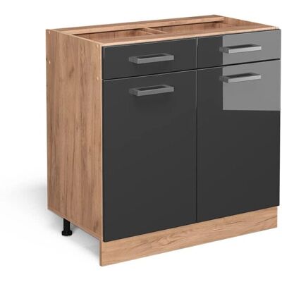 Gabinete base de cocina Vicco R-Line - Antracita alto brillo - 80cm Gabinete base de cocina Vicco R-Line - Antracita alto brillo - 80cm