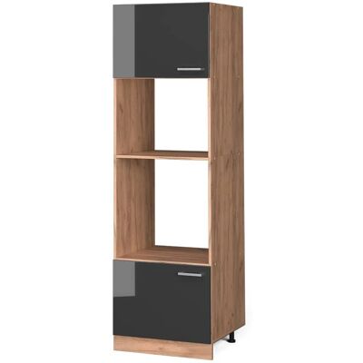 Armario para microondas Vicco R-Line - Antracita alto brillo / Roble dorado Armario para microondas Vicco R-Line - Antracita alto brillo / Roble dorado