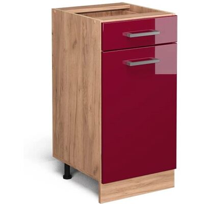 Meuble bas de cuisine Vicco R-Line - 40cm, Bordeaux rouge, brillant - Publicité Meuble bas de cuisine Vicco R-Line - 40cm, Bordeaux rouge, brillant - Publicité