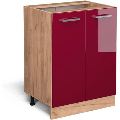 Vicco Meuble bas de cuisine R-Line - 60cm Blanc, Bordeaux Rouge, Pieds réglables - Publicité Vicco Meuble bas de cuisine R-Line - 60cm Blanc, Bordeaux Rouge, Pieds réglables - Publicité