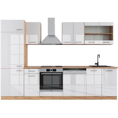 Vicco Küchenmöbel R-Line 300cm Weiß/Dunkel Eiche Vicco Küchenmöbel R-Line 300cm Weiß/Dunkel Eiche