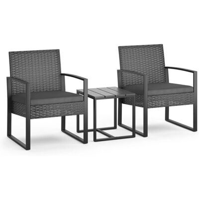 Conjunto de Muebles de Jardín Vitalispa - Antracita - 3 Piezas Conjunto de Muebles de Jardín Vitalispa - Antracita - 3 Piezas