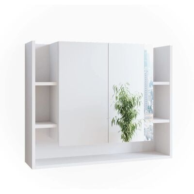Vicco Armario con espejo para baño Elira - Blanco - 80.2 x 64 cm - Armario de baño Vicco Armario con espejo para baño Elira - Blanco - 80.2 x 64 cm - Armario de baño