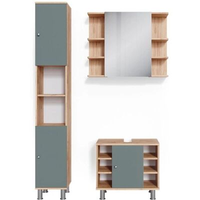 Conjunto de muebles de baño Vicco Fynn - Verde, 3 piezas Conjunto de muebles de baño Vicco Fynn - Verde, 3 piezas