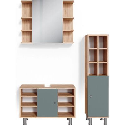 Conjunto de baño Vicco Fynn - 3 piezas, Verde, Almacenamiento Moderno Conjunto de baño Vicco Fynn - 3 piezas, Verde, Almacenamiento Moderno