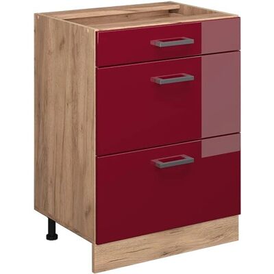 Gabinete de cocina Vicco R-Line - 60cm, Rojo Burdeos, Altura ajustable, Acabado moderno Gabinete de cocina Vicco R-Line - 60cm, Rojo Burdeos, Altura ajustable, Acabado moderno