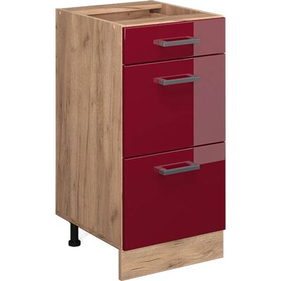 Vicco Mueble de Cocina R-Line - 40cm, Rojo Burdeos, Alto Brillo Vicco Mueble de Cocina R-Line - 40cm, Rojo Burdeos, Alto Brillo