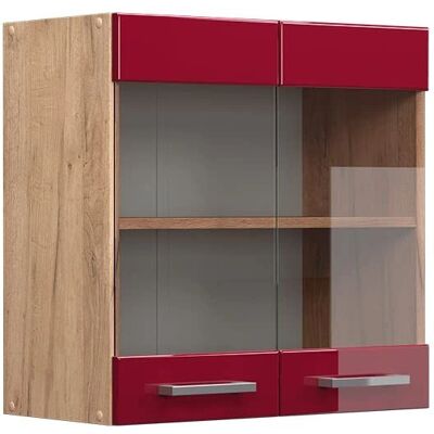 Vicco Armoire de cuisine R-Line - Verre, Rouge Bordeaux, 60cm - Publicité Vicco Armoire de cuisine R-Line - Verre, Rouge Bordeaux, 60cm - Publicité