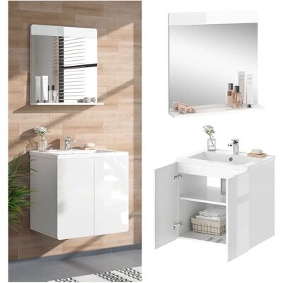 Vicco Conjunto de Muebles de Baño - Blanco Moderno 2 Piezas Vicco Conjunto de Muebles de Baño - Blanco Moderno 2 Piezas