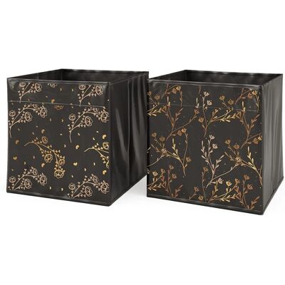 Boîte de rangement pliable VICCO - Noir/Or - 30x30cm - Publicité Boîte de rangement pliable VICCO - Noir/Or - 30x30cm - Publicité
