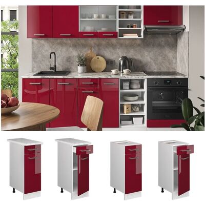 Vicco Modelo R-Line Armario de cocina - Rojo Burdeos/Blanco - 30cm Vicco Modelo R-Line Armario de cocina - Rojo Burdeos/Blanco - 30cm