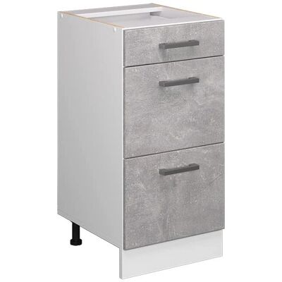 Gabinete base de cocina Vicco - Concreto/Blanco - 40cm - Módulos ajustables Gabinete base de cocina Vicco - Concreto/Blanco - 40cm - Módulos ajustables