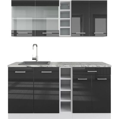 Vicco - Cocina R-Line 160cm, Antracita/Blanco - Mueble de cocina Vicco - Cocina R-Line 160cm, Antracita/Blanco - Mueble de cocina