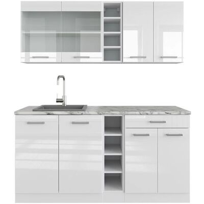 Vicco Cocina R-Line 160cm Blanco Brillante - Kitchenette Vicco Cocina R-Line 160cm Blanco Brillante - Kitchenette