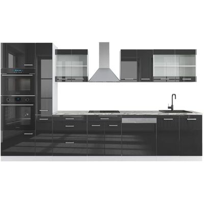 Gabinete de Cocina Vicco - Antracita Blanco - 350cm Solución Modular Gabinete de Cocina Vicco - Antracita Blanco - 350cm Solución Modular