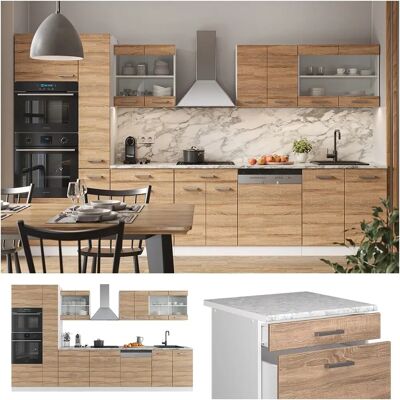Vicco R-Line - 350 cm - Sonoma/Blanco Muebles de cocina Vicco R-Line - 350 cm - Sonoma/Blanco Muebles de cocina