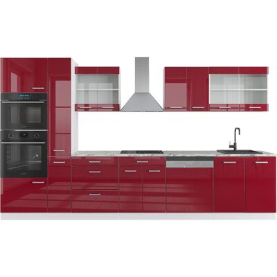 Gabinete de Cocina Vicco R-Line - Burdeos/Blanco - 350cm Gabinete de Cocina Vicco R-Line - Burdeos/Blanco - 350cm