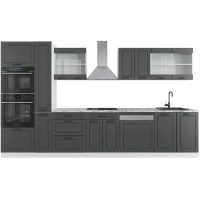 Vicco - Módulo de Cocina R-Line 350cm Antracita/Blanco - Cocina Modular Vicco - Módulo de Cocina R-Line 350cm Antracita/Blanco - Cocina Modular