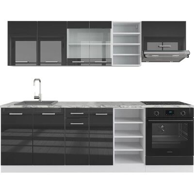 Vicco - Mueble de cocina R-Line 240cm Antracita brillo alto/blanco Vicco - Mueble de cocina R-Line 240cm Antracita brillo alto/blanco