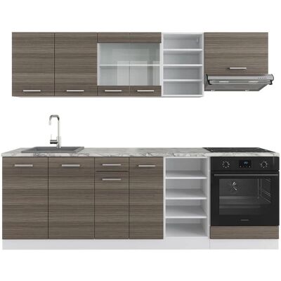 Vicco - Mueble de cocina R-Line, gris/blanco, 240cm - Mueble de Cocina Vicco - Mueble de cocina R-Line, gris/blanco, 240cm - Mueble de Cocina
