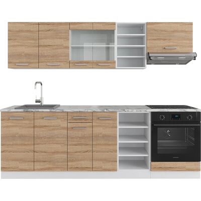 Vicco Cocina R-Line Sonoma/Blanco 240cm - Mueble de cocina Vicco Cocina R-Line Sonoma/Blanco 240cm - Mueble de cocina