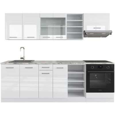 Vicco R-Line 240cm Cocina Brillo Alto Blanco - Mueble de cocina Vicco R-Line 240cm Cocina Brillo Alto Blanco - Mueble de cocina