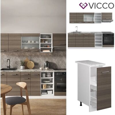 Vicco - Armario de cocina R-Line - 240cm Gris/Blanco Vicco - Armario de cocina R-Line - 240cm Gris/Blanco
