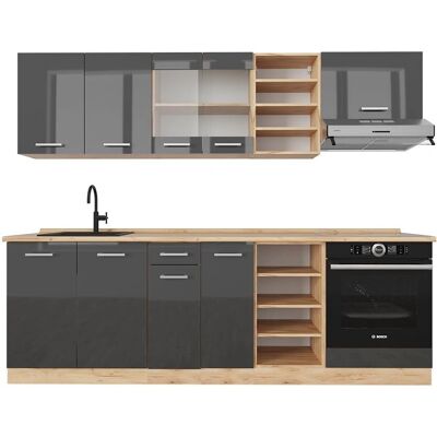 Vicco - Placard de Cuisine - Modular 240cm Antracite/Chêne - Publicité Vicco - Placard de Cuisine - Modular 240cm Antracite/Chêne - Publicité