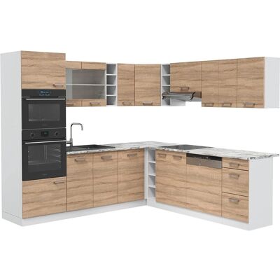 Vicco - Cocina esquinera Sonoma/Blanco R-Line - 237x247cm Vicco - Cocina esquinera Sonoma/Blanco R-Line - 237x247cm