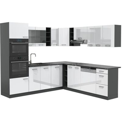 Cuisine d'angle Vicco R-Line, Blanc brillant / Anthracite, 237x60 cm - Cuisine d'angle - Publicité Cuisine d'angle Vicco R-Line, Blanc brillant / Anthracite, 237x60 cm - Cuisine d'angle - Publicité