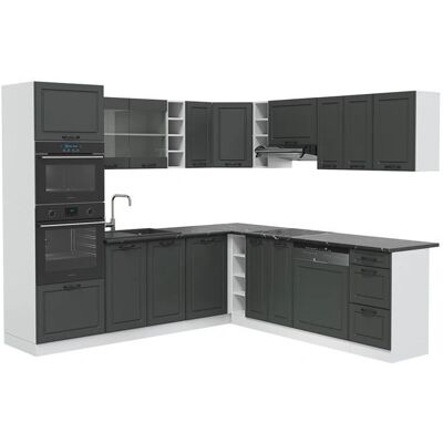 Vicco - Cocina esquina R-Line, Antracita/blanco, 237x60cm - Mueble de esquina Vicco - Cocina esquina R-Line, Antracita/blanco, 237x60cm - Mueble de esquina