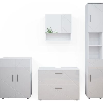 Conjunto de baño Vicco - Irma Blanco Alto Brillo 4 Piezas Conjunto de baño Vicco - Irma Blanco Alto Brillo 4 Piezas