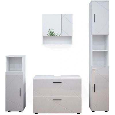 Conjunto de Muebles de Baño Vicco Irma - Blanco Alto Brillo - 4 Piezas Conjunto de Muebles de Baño Vicco Irma - Blanco Alto Brillo - 4 Piezas