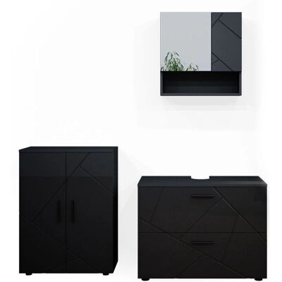 Conjunto de Muebles de Baño Vicco Irma - Antracita Brillo Alto Conjunto de Muebles de Baño Vicco Irma - Antracita Brillo Alto